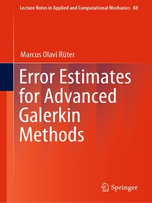 cover image of Error Estimates for Advanced Galerkin Methods